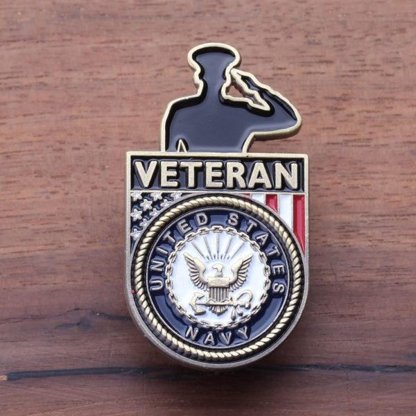 Navy Veteran Salute Pin