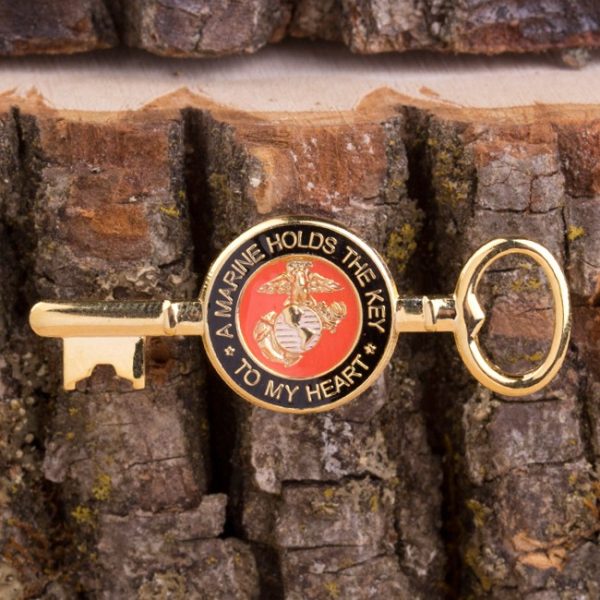 A Marine Holds the Key to My Heart Lapel Pin