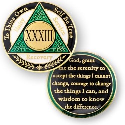 AA Coin - 33 Year - Green White Black