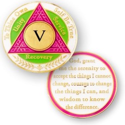 AA Coin - 5 Year - Pink Green White