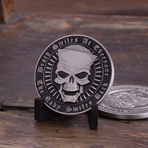 Death Smiles Navy Coin
