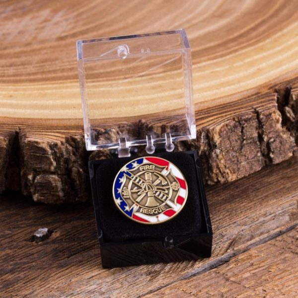 Fire and Rescue Tie-Tack With Plastic Case