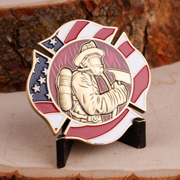 Fireman Maltese Cross Challenge Coin