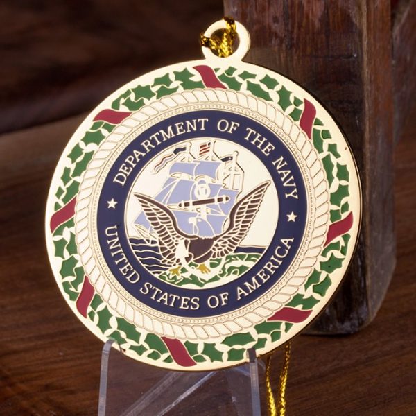 Navy Christmas Ornament