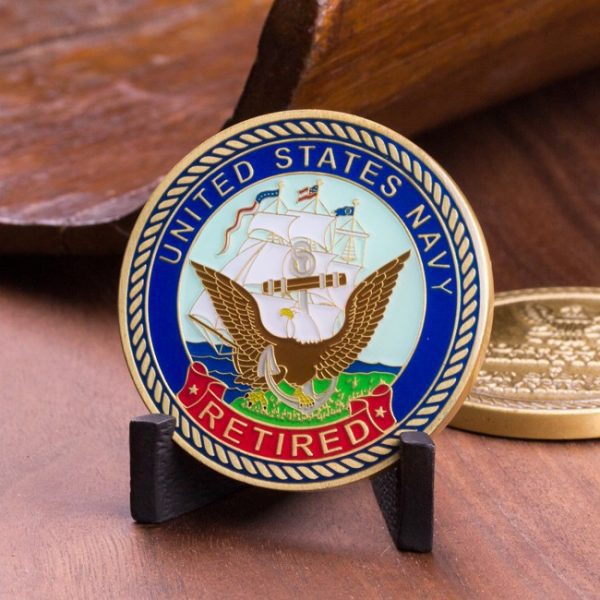 Navy Retired Coin
