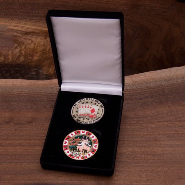 Poker Challenge Coin Set With Velvet Box