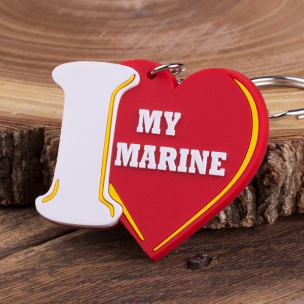 I Love My Marine Keychain