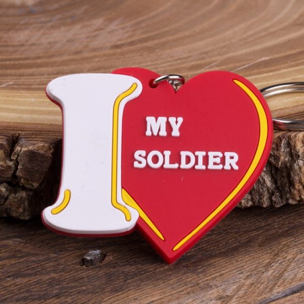 I Love My Soldier Keychain