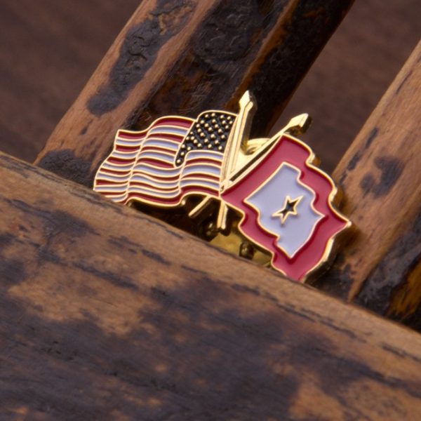 USA and Service Flag Lapel Pin