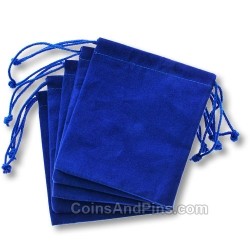 Velvet Coin Pouch, Blue - 5 pack