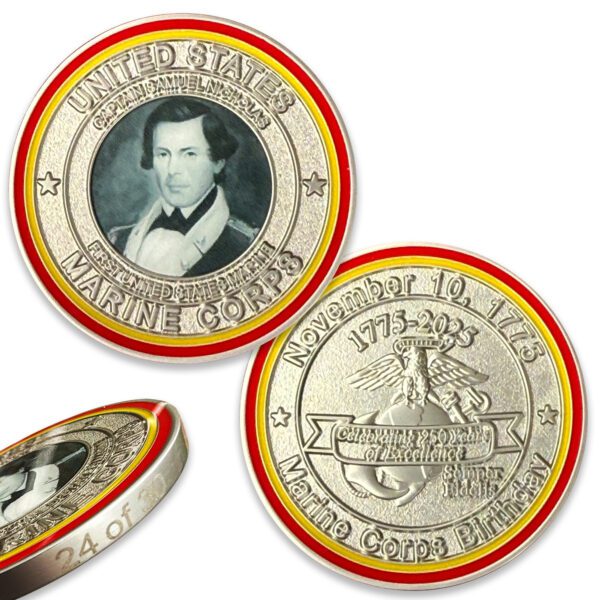 Limited Edition 250th Marine Corps Birthday Coin 2025 &ndash; First Marine Captain Samuel Nicholas