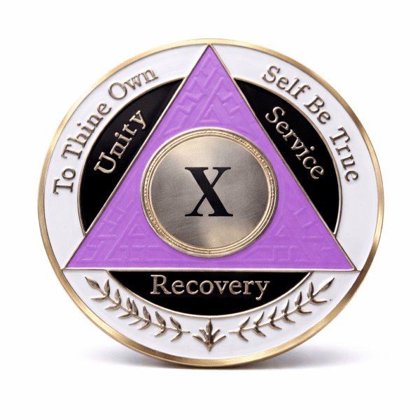 AA Coin - 10 Year - Purple White Black