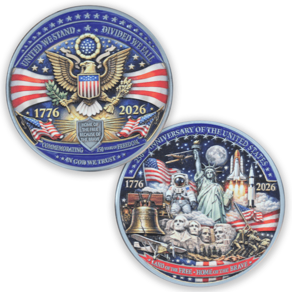 Limited Edition 250th Anniversary of the United States Challenge Coin - Display Box
